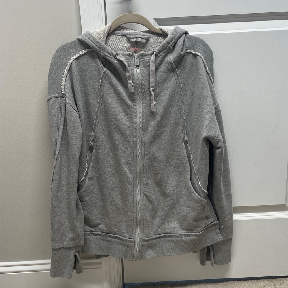 FP Movement by Free People Gray Zip-Up Hoodie